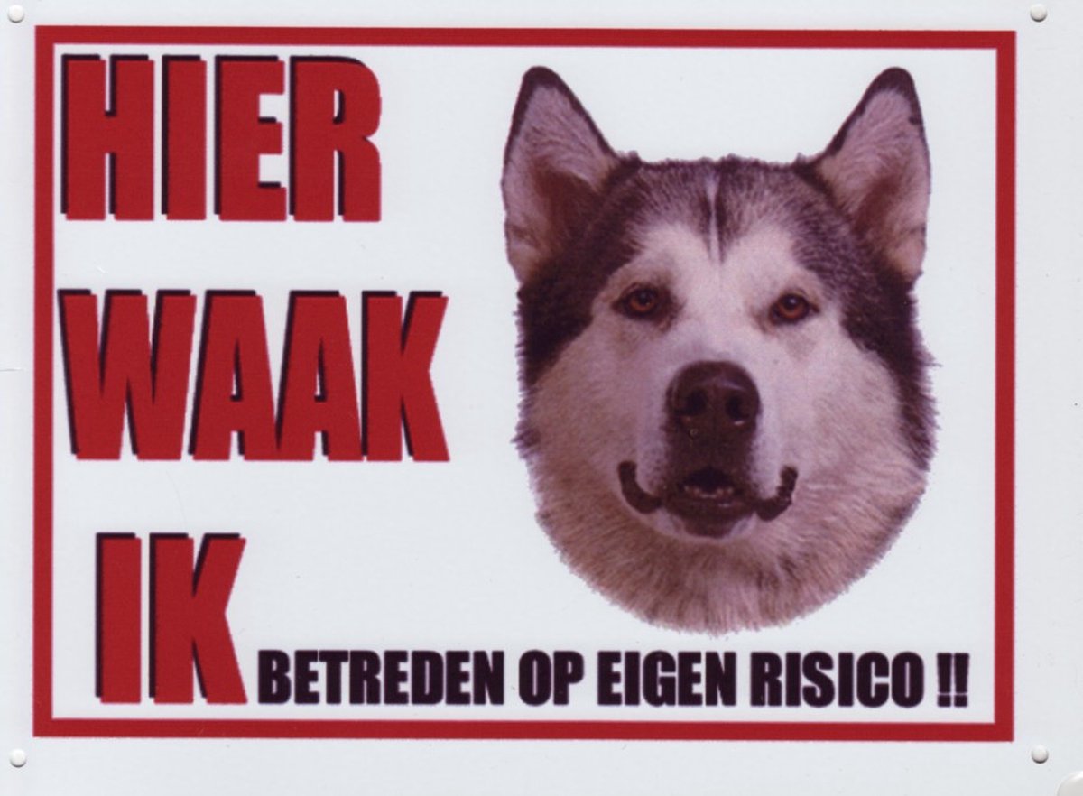 Aluminium waakbord Alaskan Malamute