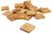 D.O.M. Vierkante Olijfhouten Plaatjes 3.2 x 3.2 cm – Set van 10 stuks Handgemaakt en Hittebestendig