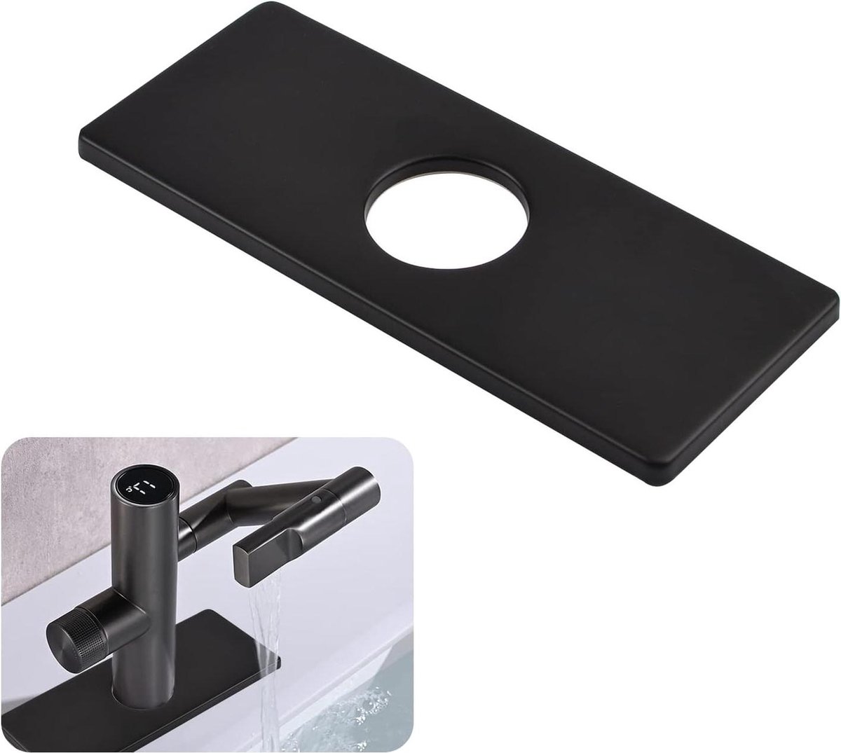 Pretwad Kraan gat cover, roestvrij staal, 2 '' gootsteen gat cover, zwart