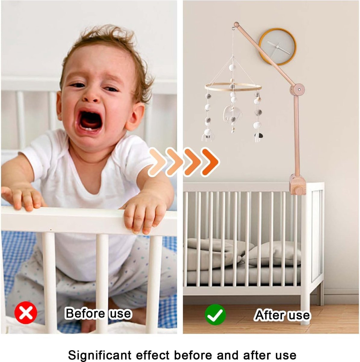Boxmobiel - Mobiel Houder - Wieg Mobiel - Baby Mobiel Houder Hout - Muziekmobiel Houder Hout - Baby Mobiel Houder Hout - Boxmobiel Houder Hout - Baby Kamer Decoratie - Verstelbare Arm Voor Babybox - Eenvoudig Bevestigen - Verstelbaar - Voor Babybox – foto 3