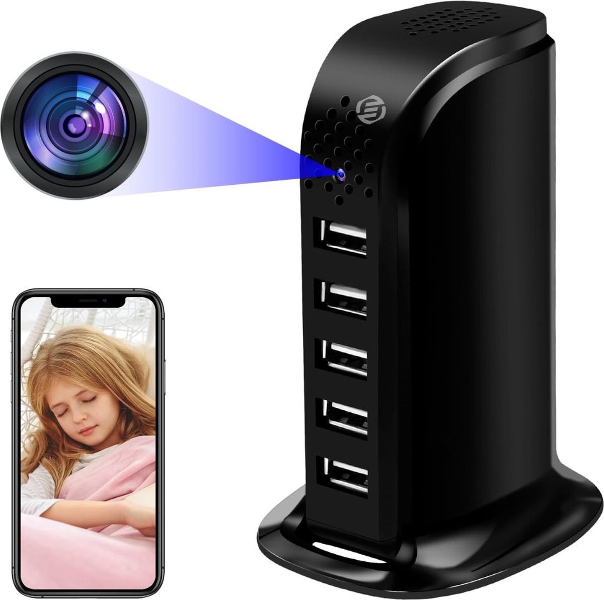 Equivera Verborgen Camera - Spionage Camera - Geheime Camera - Spy Camera - Spycamera - Spion Camera - Verborgen Mini Camera - Spy Camera Mini - Afluisteren - Afluisterapparatuur