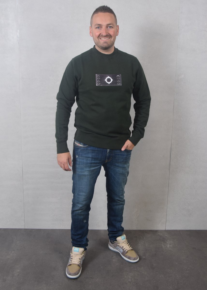 Ma.Strum Trompe Loeil Crew Neck Badge Sweat