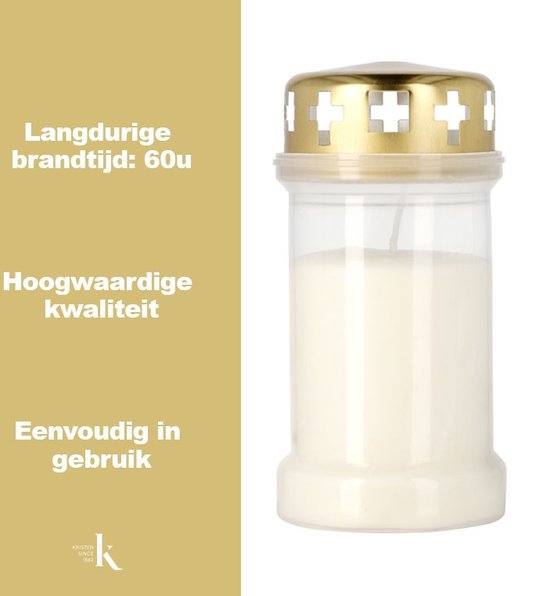 Graf- en herdenkingskaarsen Voor binnen & buiten van Was Graf- en herdenkingskaarsen Voor binnen & buiten van Was