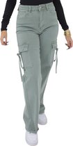 Jeans femme - Jeans cargo - Taille S - Taille haute - Vert