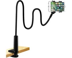 Telefoonhouder - Zwart - Telefoon houder - Telefoonstandaard - Telefoonhouder Bureau - Telefoonhouder Klem - Telefoonstatief - Gadgets - Telefoonaccessoires