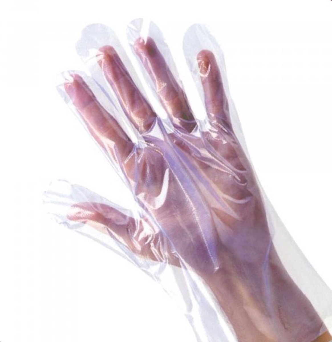 Goedkoopste Wegwerp Handschoenen 1x100st Maat -M- PH GD55 Polytheen