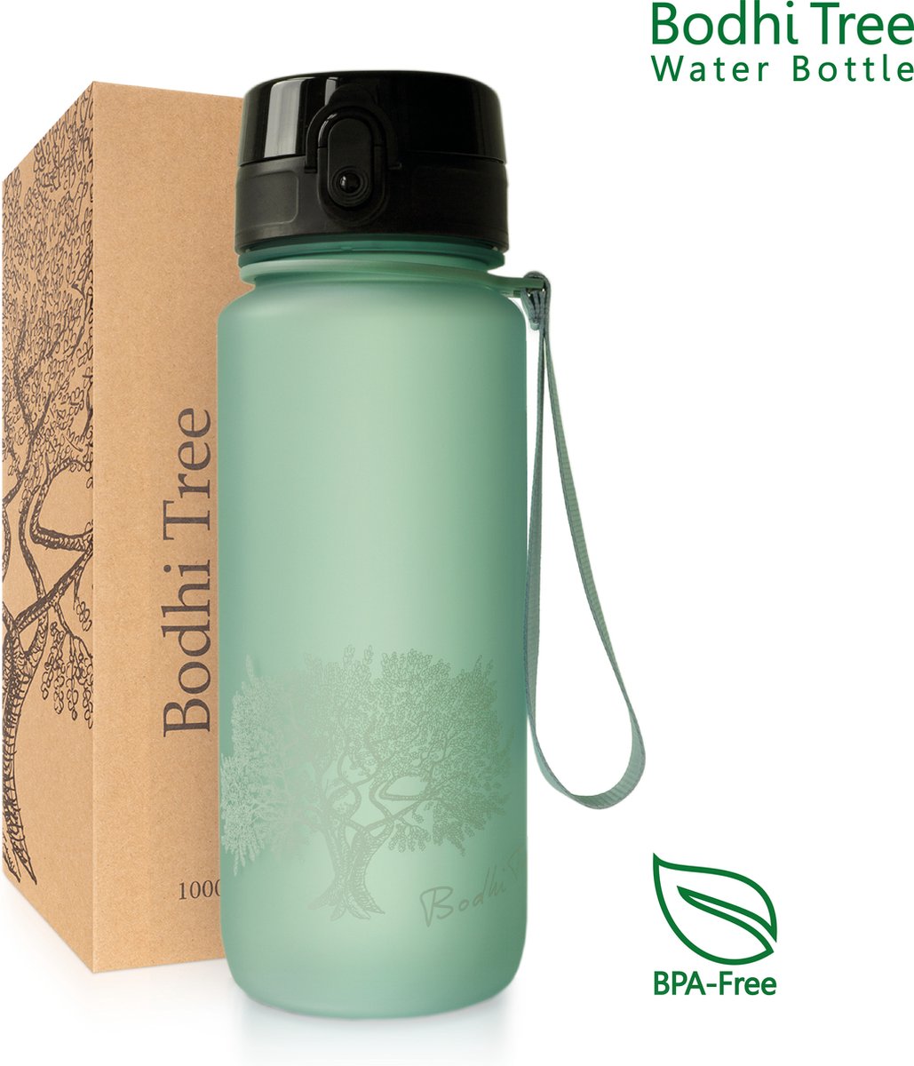 Bodhi Tree® Waterfles 650 ml - Drinkfles Volwassenen - 100% Lekvrij - BPA Vrij - Fruit Filter - Outdoor Sport Fitness Wandelen - Water Bottle 650ml - Moss Green