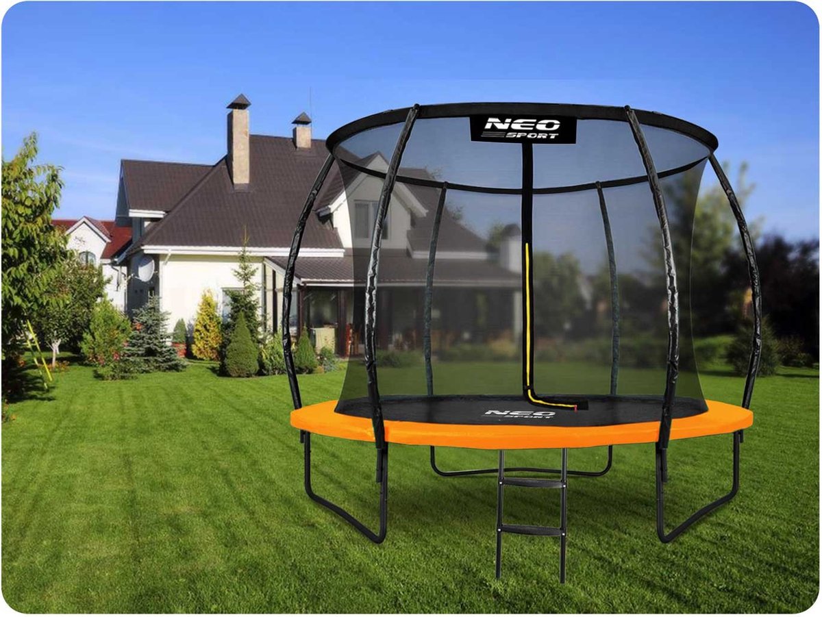 Geprofileerde tuintrampoline van 252 cm met Neo-Sport intern net