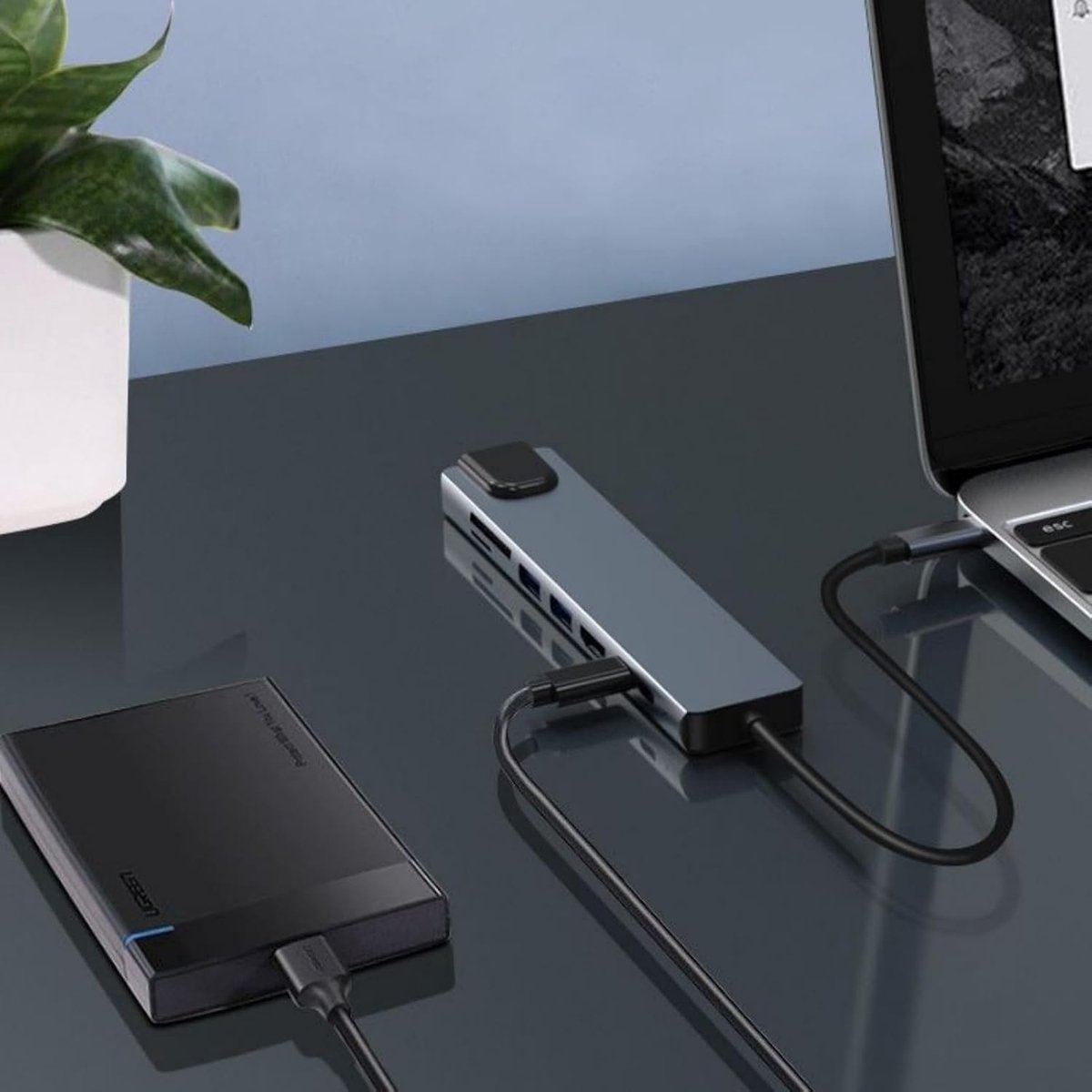 usb c hub - 8-in-1 USB-C Hub - Docking Station - USB Splitter - 4K HDMI - USB A - USB C - Ethernet - Micro SD - Ethernet - Interhub thumbnail 4