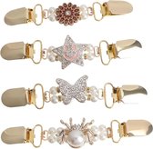 4 stuks - Vestsluiting - Broche clip - vestclip dames - vestsluiting - kleerclip - Cardigan clips - vestspeld - vestklem - Antislip Vaste Gesp - voor jurken, overhemden, truien, jassen