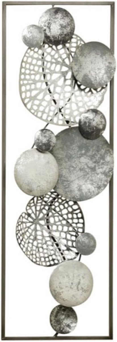 Wanddecoratie - Muurdecoratie - Metaal - zilver - 89 x 31 x 5.5cm
