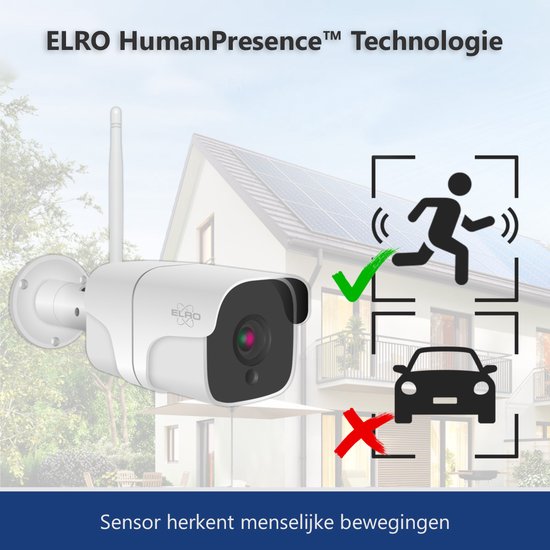 Caméra de sécurité IP Wifi Plein air ELRO CO7000 avec détecteur de mouvement et vision nocturne – Caméra de sécurité Full HD 1080P – Étanchéité IP66