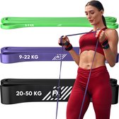 FX FFEXS Fitness Weerstandsbanden Set van 3 - Resistance Band Heavy/Medium/Light - Fitness Elastiek - Sport Elastiek Banden - Fitness Band - Pull Up Band - Extra Sterk - Inclusief 2 Jaar Garantie