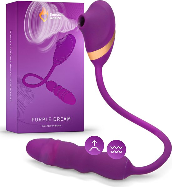 Foto: Sensual desire purple dream dual action vibrator 10 stootstanden 7 vibratiestanden 5 pulsatiestanden vibrators voor vrouwen dildo vibrator clitoris stimulator sex toys voor koppels seksspeeltjes incl erotische luisterverhalen