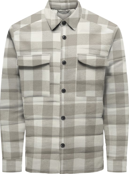 Only & Sons Veste Onsgudmund Check Shacket 22035332 White antique Homme Taille - M
