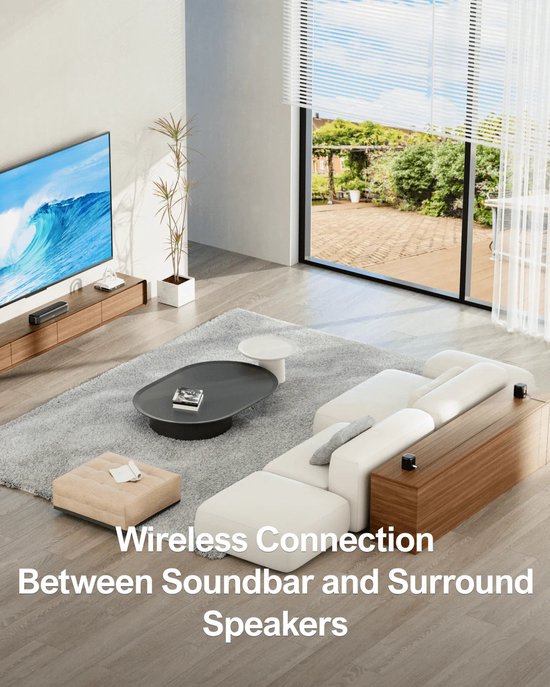 Soundbar - Soundbars - Soundbars voor TV - Soundbar met Subwoofer - Luidspreker - 250W - met 2 Surround Speakers — afbeelding 3
