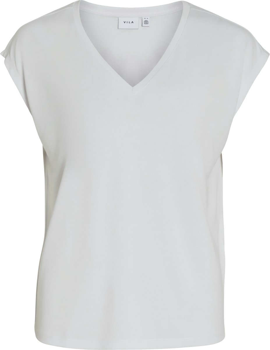 VILA T-shirt Korte Mouw Basic V-hals Top Stretchy Top Effen VIMODALA.