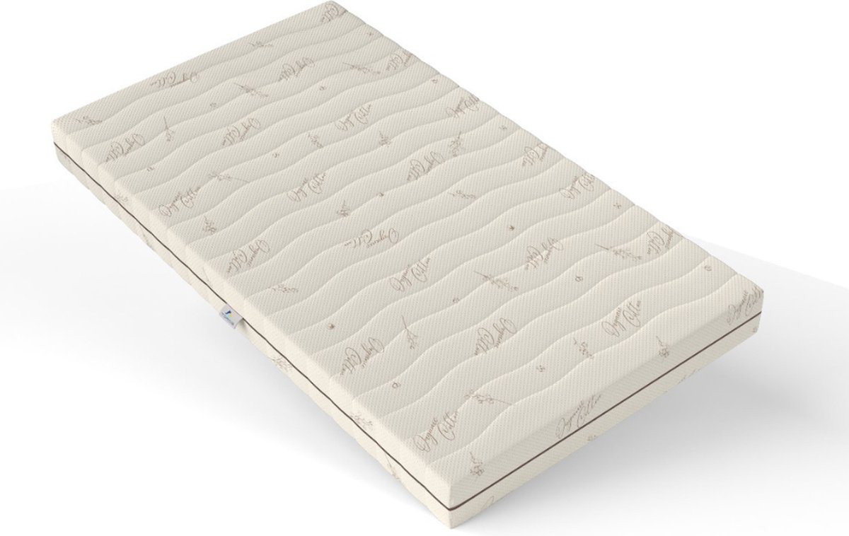 Top matras - Organic cotton 180x200x10 - Medium stevigheid - Topdekmatras - Afritsbare hoes - Bruin/Wit