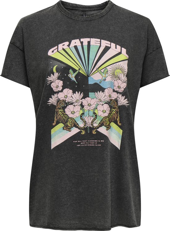 ONLY ONLLUCY LIFE REG S/S TOP JRS NOOS Dames Top - Black Grateful