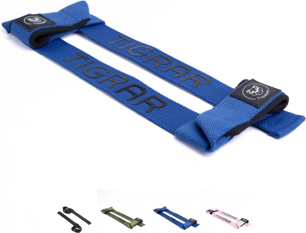 Tigrar Lifting Straps - Weightlifting - Deadlift - Fitness - Blauw - Nylon