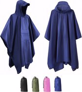 TTLUOKER® Poncho met Opbergtas - Regenponcho Waterdicht - Fietsponcho Sneldrogend - Winddicht - Unisex - Dames & Heren - One size - Koningsblauw