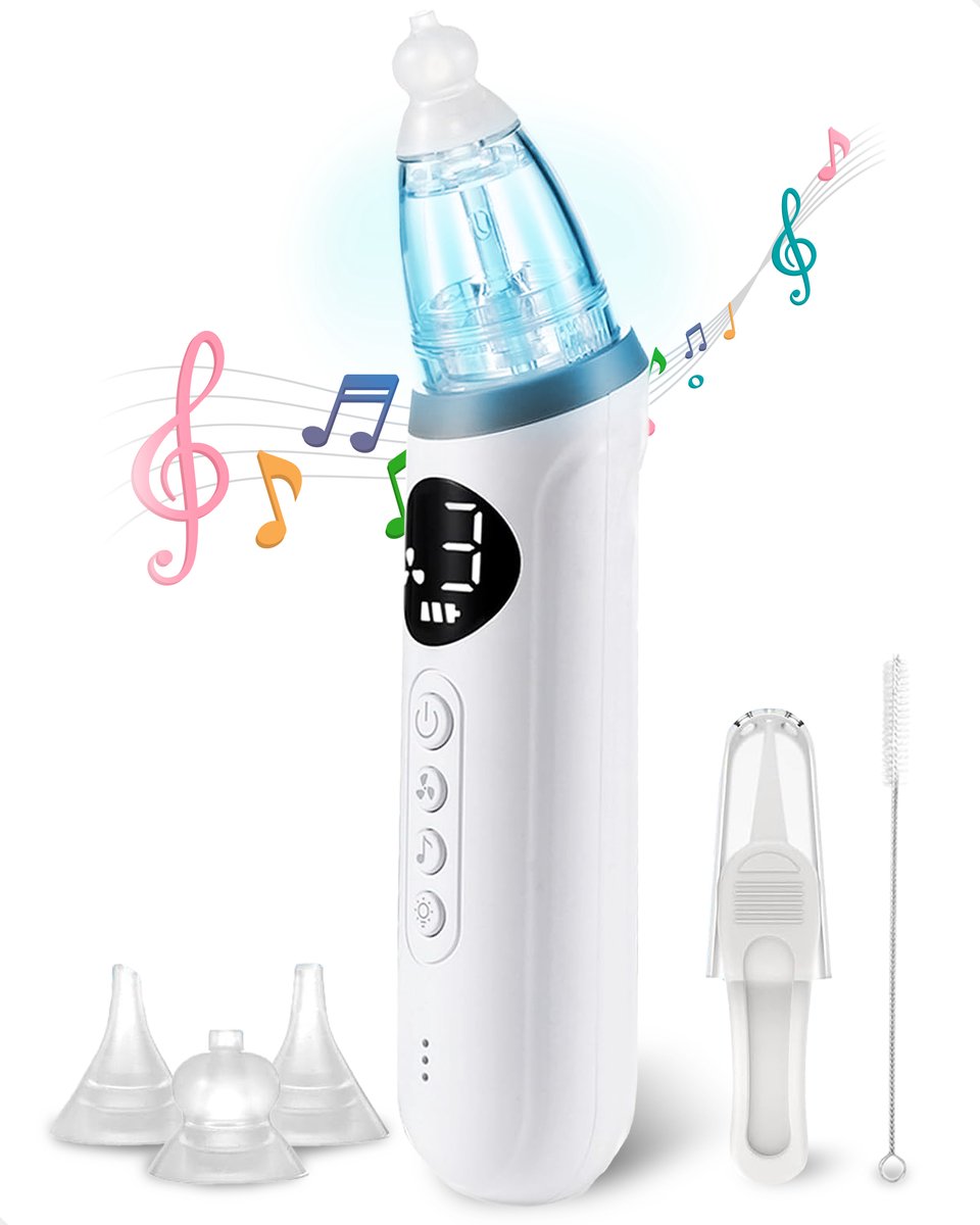 Goedkoopste Gatson Pro Neusreiniger - Neuszuiger Baby - Snoetenpoetsers - Neuspeer - 10 Melodietjes en Lichten - USB Oplaadbaar - Inclusief Borsteltje, Pincetje en Opbergdoos