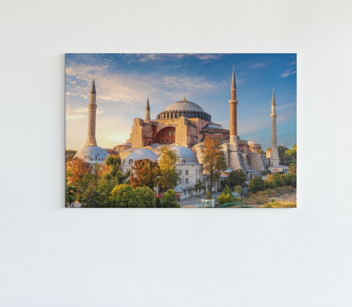 Trendex Global Canvas Schilderij - Moskee - Ayasofya - Hagia Sophia - 60x40x2 cm Kleurrijk