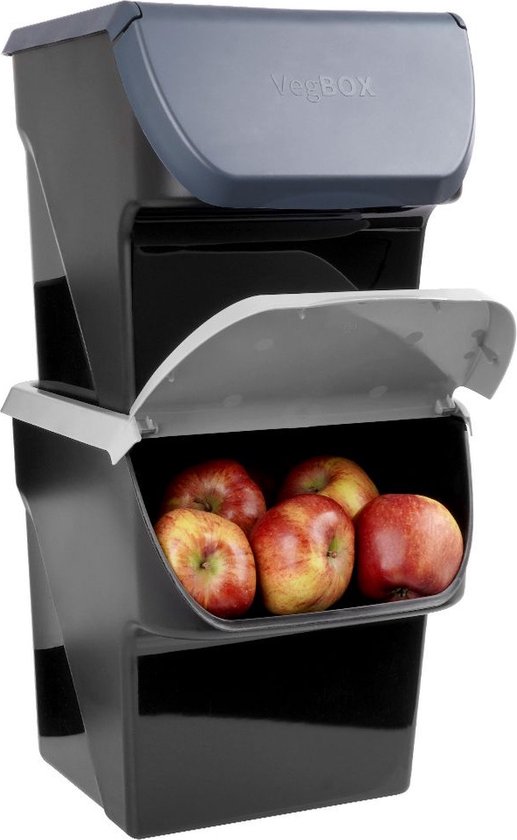 Boîte pour Légumes et Fruits Oignons Pommes de Terre Pommes 13 l 2 pièces - Récipient à pommes de terre - Pot à pommes de terre - Boîte de rangement - Récipient - Organisateur de réfrigérateur - Opbergbox - Boîte à fruits