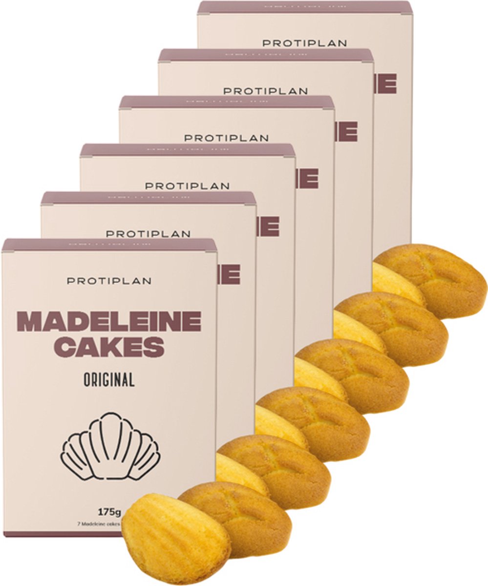 Goedkoopste Protiplan | Madeleines | 6 stuks | 6 x 7 x 25 gram | Low carb snack | Snel afvallen zonder hongergevoel!