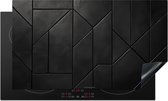 KitchenYeah® Inductie beschermer 90x50 cm - Zwart - Geometrisch - Tegeltjes - Kookplaataccessoires - Afdekplaat voor kookplaat - Inductieplaat mat - Afdekmat voor inductiekookplaat - Keuken decoratie