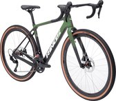 Rinos Sandman 6 Gravel Bike – cadre en carbone, GRX600 22 vitesses, freins à disque hydrauliques, vélo léger et polyvalent pour tous les terrains, Zwart Green 52