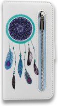 Samsung Galaxy A50 & A30s Hoesje - Portemonnee Hoesje met Print & Rits Vakje - Kaarthouder & Magneetlipje - Dreamcatcher