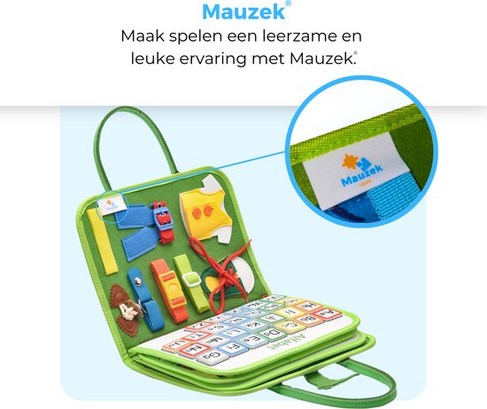 Mauzek® Busy Board Bos - Nederlands - Montessori speelgoed - Activiteitenboek - Sensorisch Speelgoed - Reisspeelgoed - Educatief Speelgoed - Peuter Speelgoed - Jongens - Meisjes - Voor in de auto - Voor onderweg - 3 jaar - 4 jaar - 5 jaar - 6 jaar