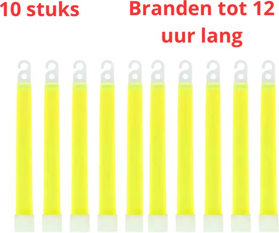 Foto: Survivlight 10 stuks militaire glowsticks noodverlichting fluorescerend langdurige brandduur multifunctioneel