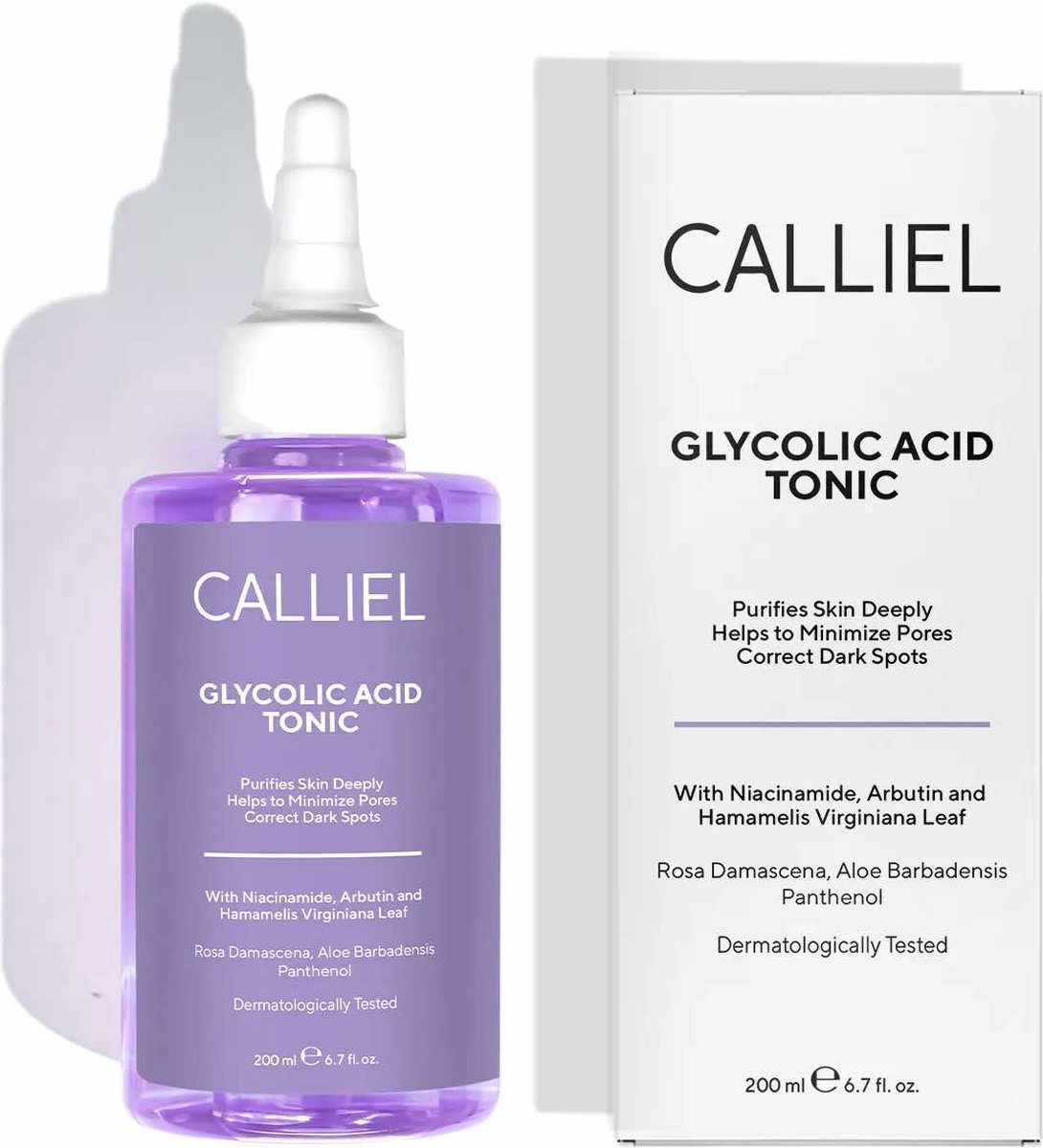 Goedkoopste CALLIEL Verstevigende Glycolzuur Tonic / Reinigt de huid diep / Helpt porïen te minimaliseren / Corrigeert donkere vlekken / Niacinamide / Arbutine & Hamamelis Virginiana-blad / Alle huidtypes 200 ml