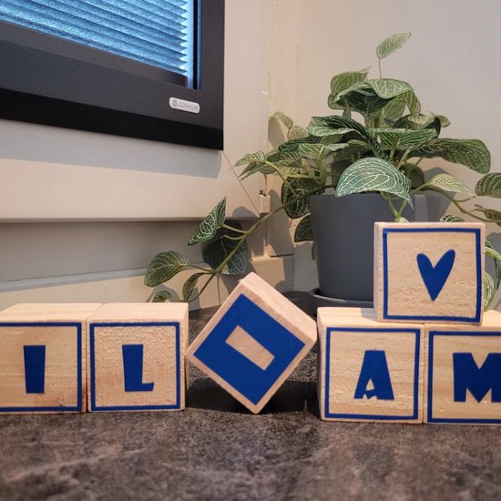 Troubadot | Houten blokken | 4cm | Naam | Gepersonaliseerd | 7-8 blokken | Naamblokken | kraamcadeau — afbeelding 2