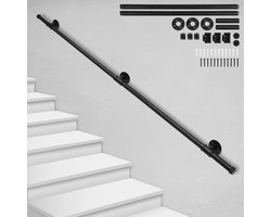 Trapleuning Gepoedercoat Leuningen Diameter 32 mm Outdoor Indoor Zwart Lengte 200cm