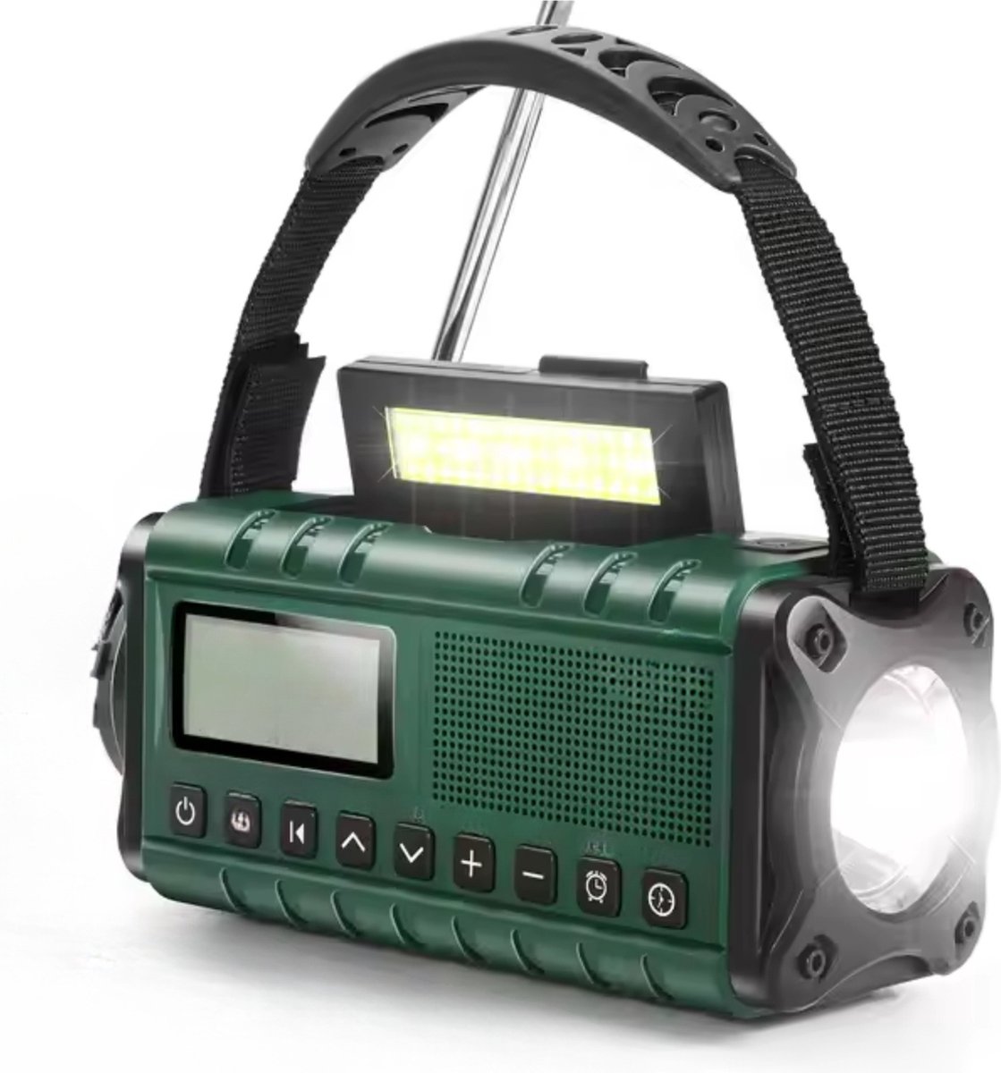 Noodradio Op Batterijen - Solar Opwindbaar - Groen - Voor Rampen