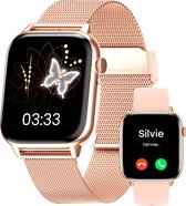 Bol.com Bizoule Smartwatch Beso - Smartwatch Dames & Heren - Rosé-Goud - 40mm - Horloge met Belfunctie - AMOLED Full HD - Bloedd... aanbieding