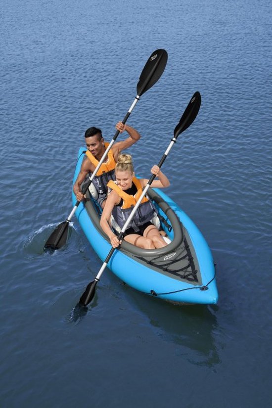 Bestway - Opblaasbare Kayak - Hydro-Force Cove Champion X2 - 2 Persoons - Inclusief Peddels, Stoelen, Handpomp en Vinnen