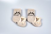 Mongolian Made - Wollen sokken - 100% Schapenwol - Bundel van 2 paar - Maat 18-29 - Bruin/Taupe/Creme - Kindersokken - Zelfreinigend
