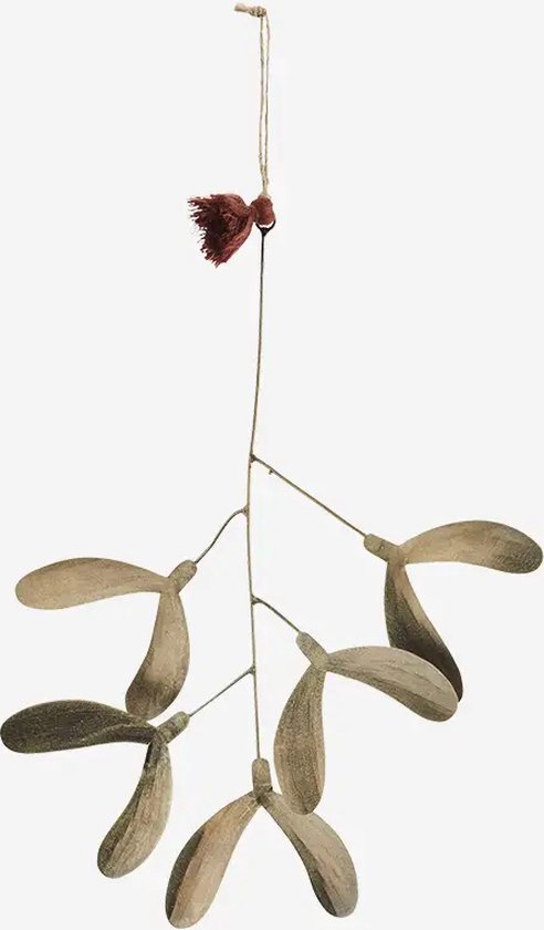 Madam Stoltz - ijzeren maretak / mistletoe - verouderd messing - 26 cm
