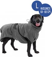 Royal Dry Badjas Hond - Microvezel Hondenbadjas - L - Ruglengte 60-68 cm - Grijs