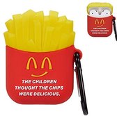 Cartoon Silicone Case voor Apple Airpods - delicious fries - met karabijn