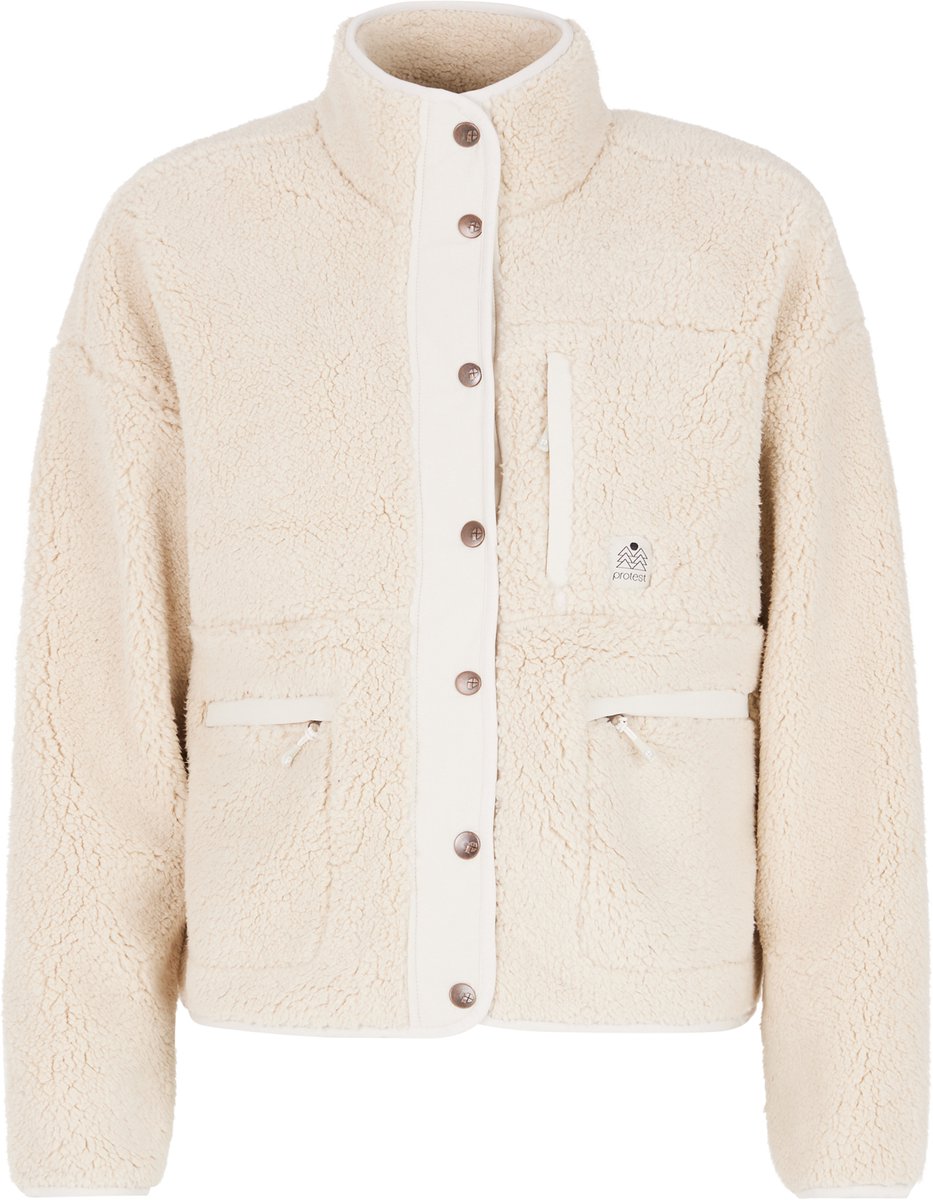 Protest PRTLux Vest dames Fleece Drukknopen Kitoffwhite