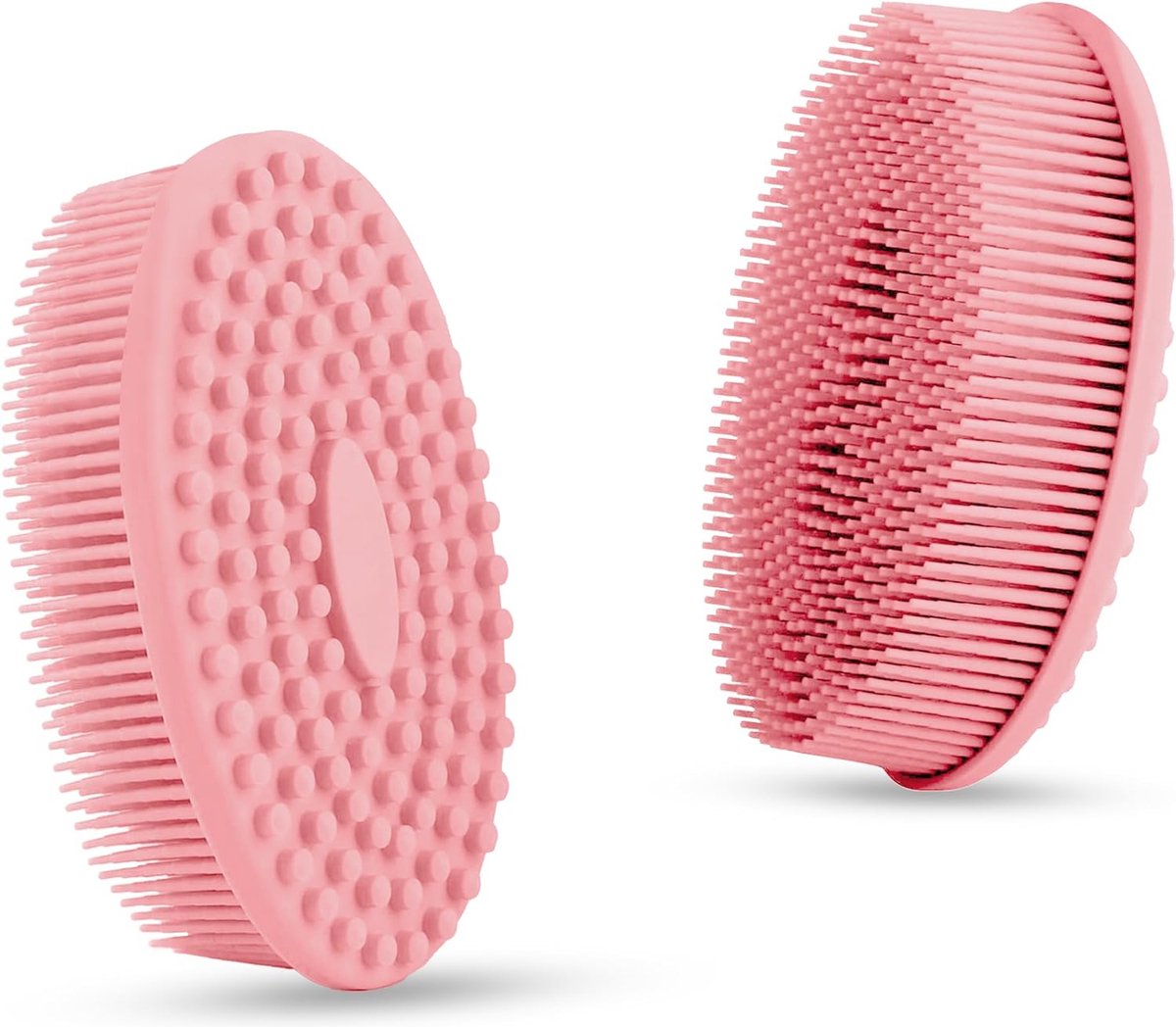 Goedkoopste 2 stuks - Siliconen Badborstel - Handborstel - lichaamsscrubber - Lichaamsborstel - Doucheborstel - Scrubborstel - Massage - Diep Reinigend - Exfoliërende - Ergonomisch Handvat - roze