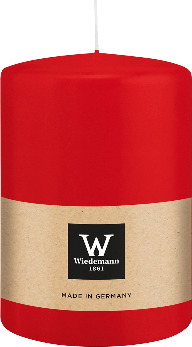 Wiedemann Cilinderkaars/stompkaars groot - rood - 15 x 10 cm - 113 branduren - zuilkaarsen