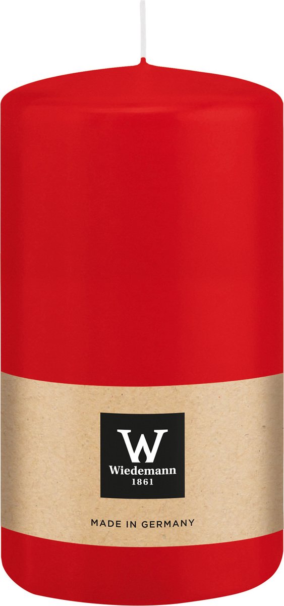 Wiedemann Cilinderkaars/stompkaars - rood - 12 x 6 cm - 33 branduren - zuilkaarsen