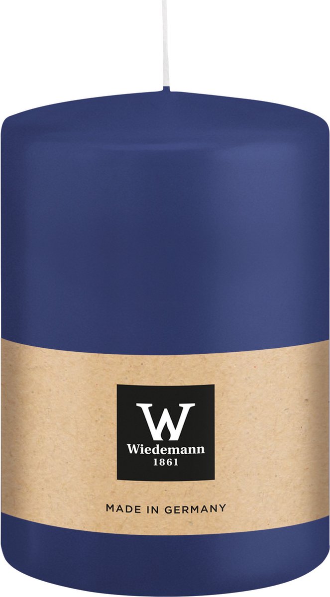 Wiedemann Cilinderkaars/stompkaars groot - donkerblauw - 15 x 10 cm - 113 branduren - zuilkaarsen