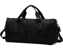 Sporttas- Zwart- Luxe- Sporten- Tas- Logeertas- Zwemvak- Schoenenvak- Reistas